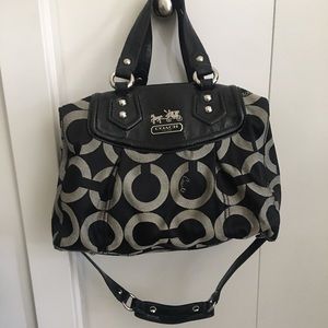 Coach logo Madison purse with pale blue lining